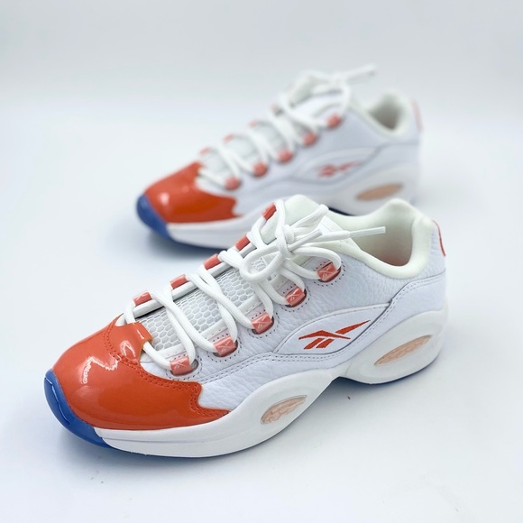 reebok question low allen iverson white orange FX4999 brand new size 6 Junior - Picture 2 of 6